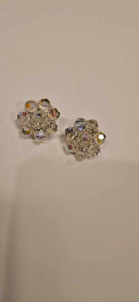 Vintage Crystal Flower Earrings