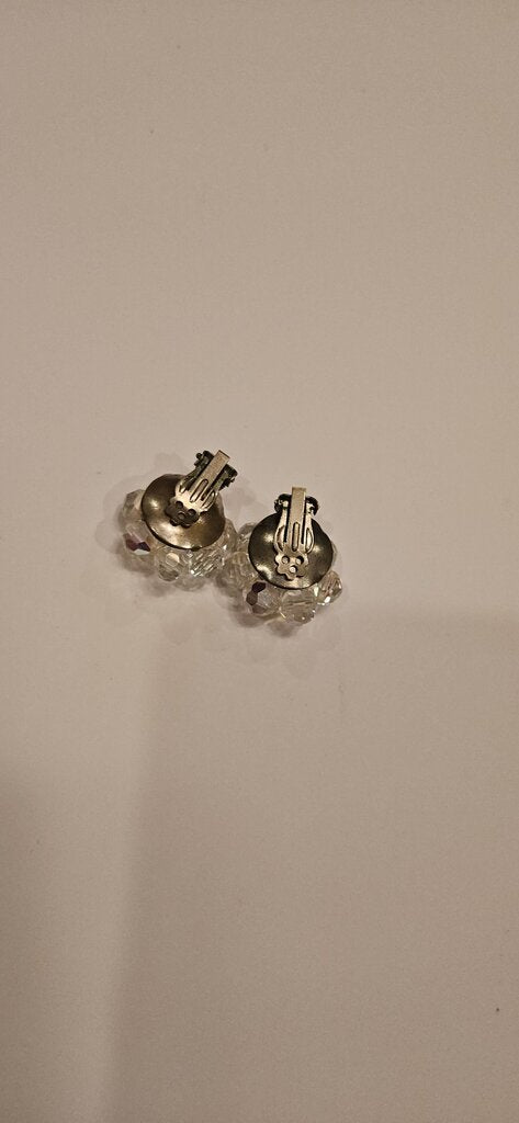 Vintage Crystal Flower Earrings