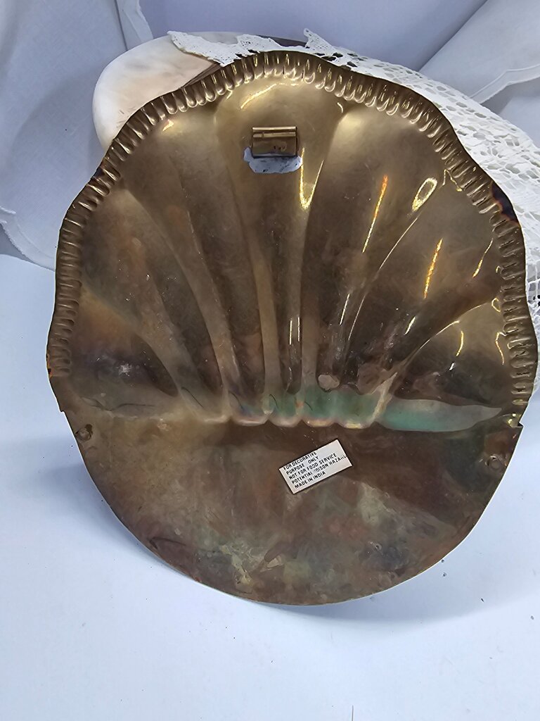 Vintage Hand Made in India Stamped Brass Elegant Wall Hanging Planter/dried flower container