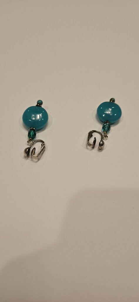 Turquoise Beaded Clip-On Earrings