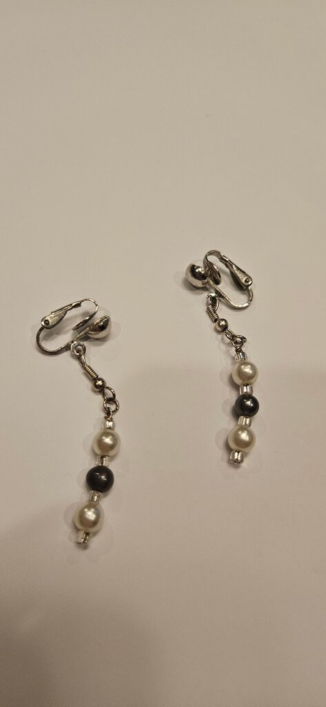 Silver and Pearl Drop Earrings