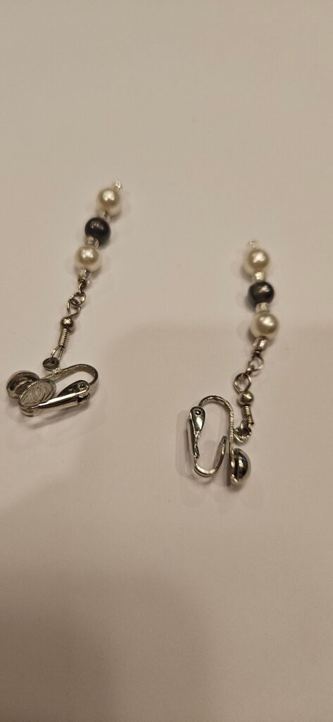 Silver and Pearl Drop Earrings