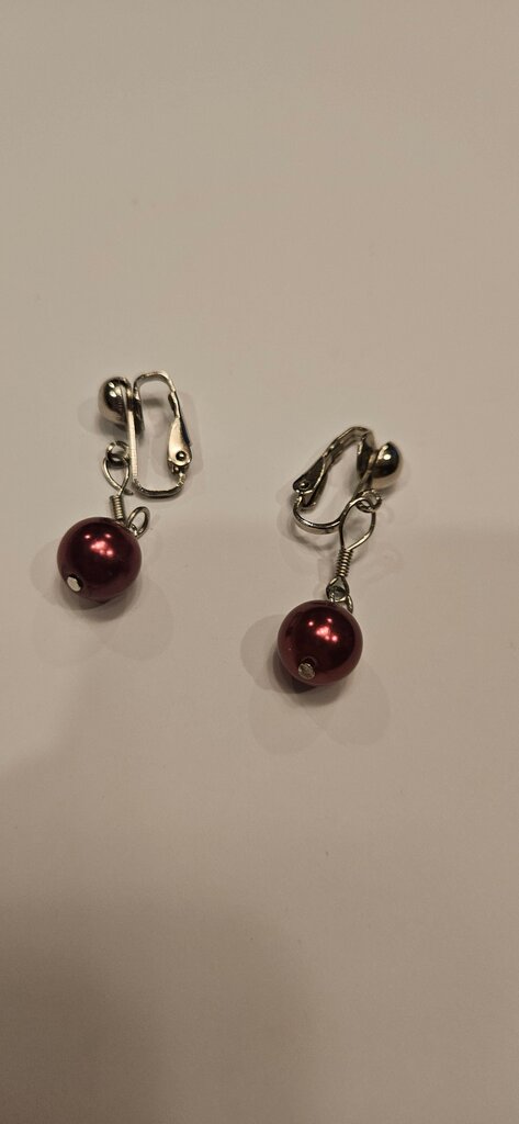 Pink Pearl Clip-On Earrings