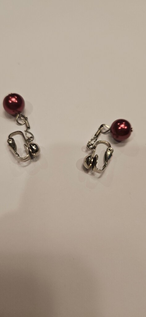 Pink Pearl Clip-On Earrings