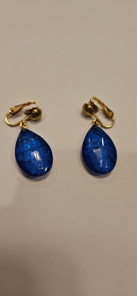 Blue Tear Drop Earrings