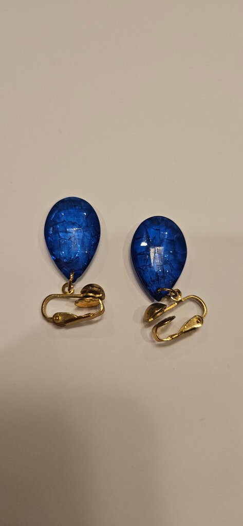 Blue Tear Drop Earrings