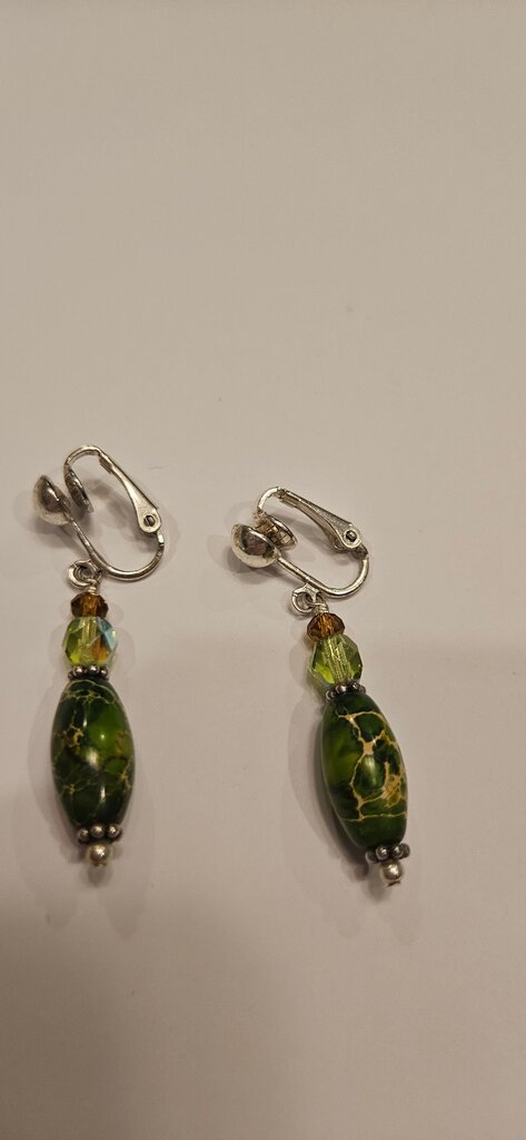 Green Beaded Earrings