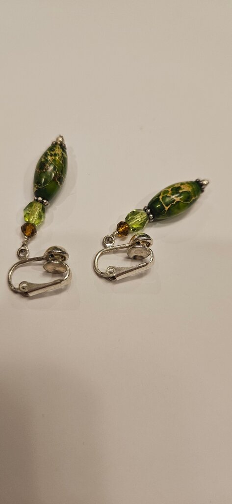 Green Beaded Earrings