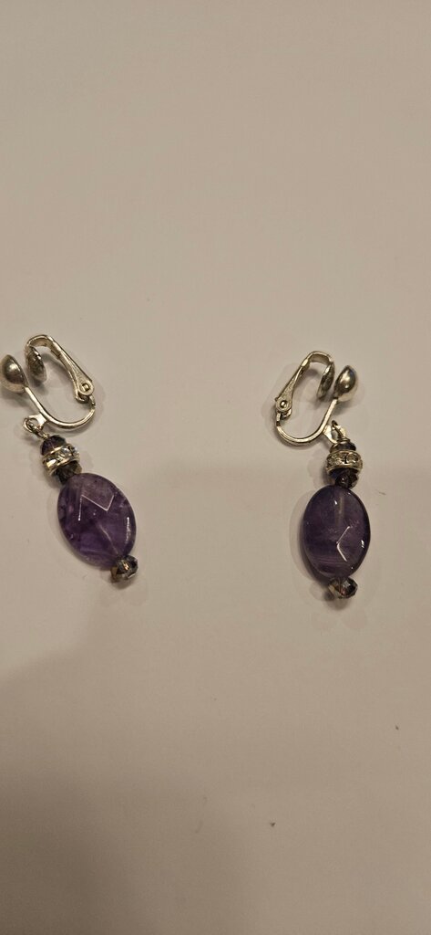 Purple Beaded Earrings