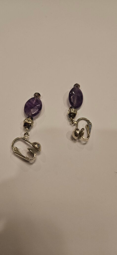 Purple Beaded Earrings