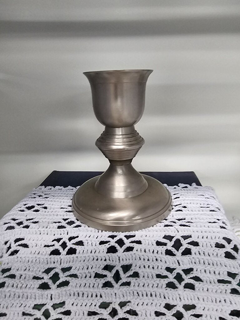 Colonial inspired candle stick holder. Charming colonial Farmhouse or country Cottage ambiance. label