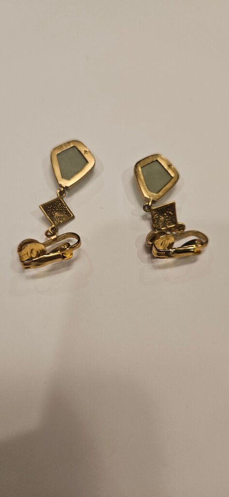Elegant Gold and Green Earrings