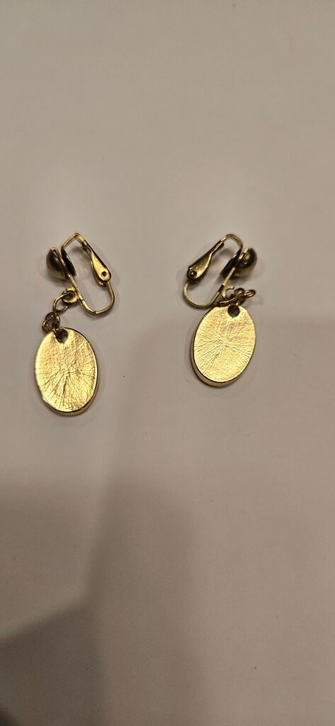 Gold Earrings with Amber Accents
