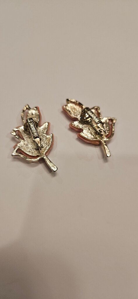 Pink Floral Leaf Brooch Pins