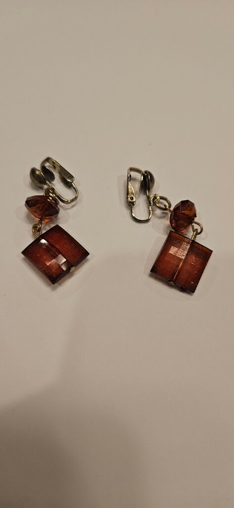 Vintage Amber Dangle Earrings