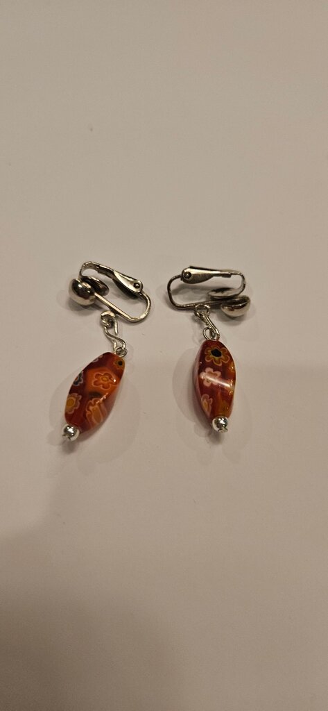 Artisan Handmade Clip-On Earrings with Colorful Beads