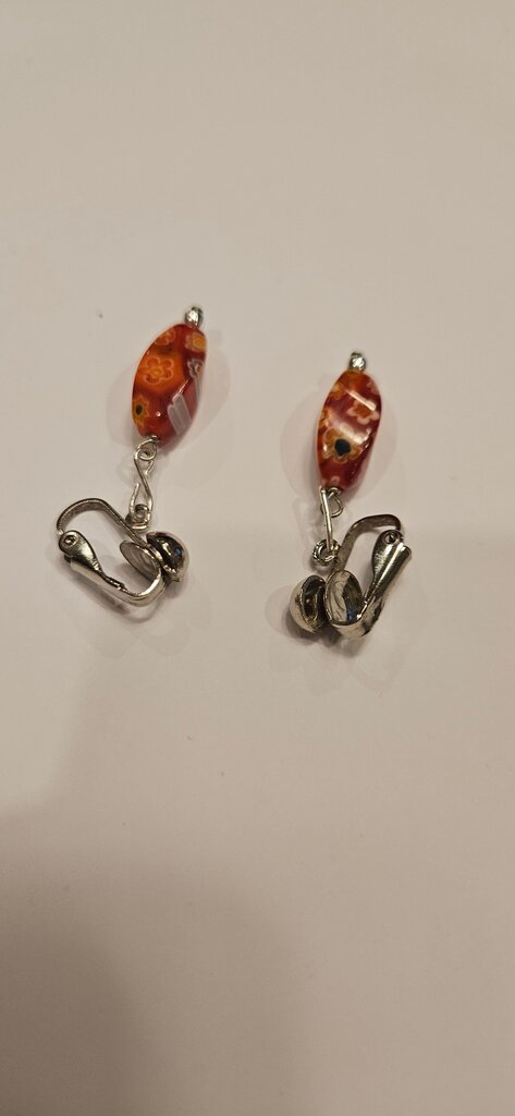 Artisan Handmade Clip-On Earrings with Colorful Beads