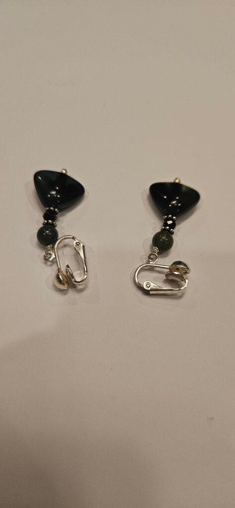 Green Gemstone Drop Earrings