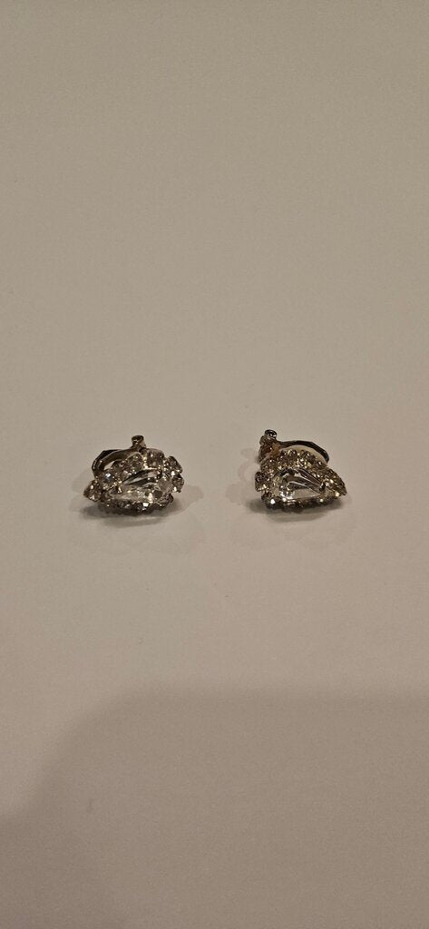 Vintage Rhinestone Clip-On Earrings
