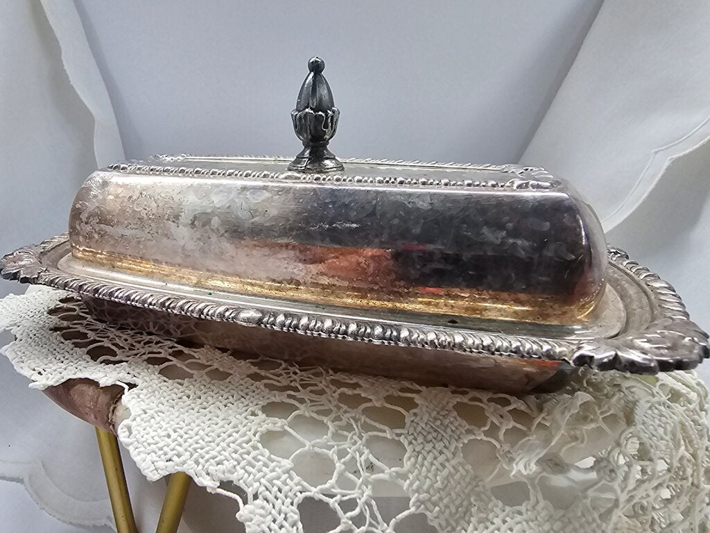 Sheets-R-S-Co 1875 Antique Butter Dish Silver Plated