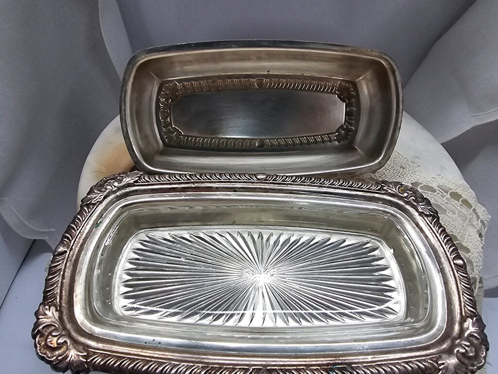 Sheets-R-S-Co 1875 Antique Butter Dish Silver Plated