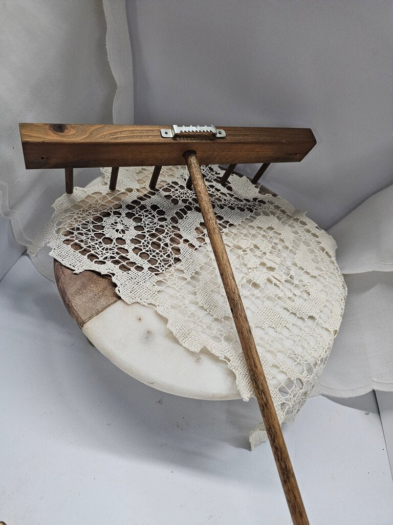 Wooden Hay Rake Shaker Style wall mount utensil holder/tea towel rack Rustic Country Farm