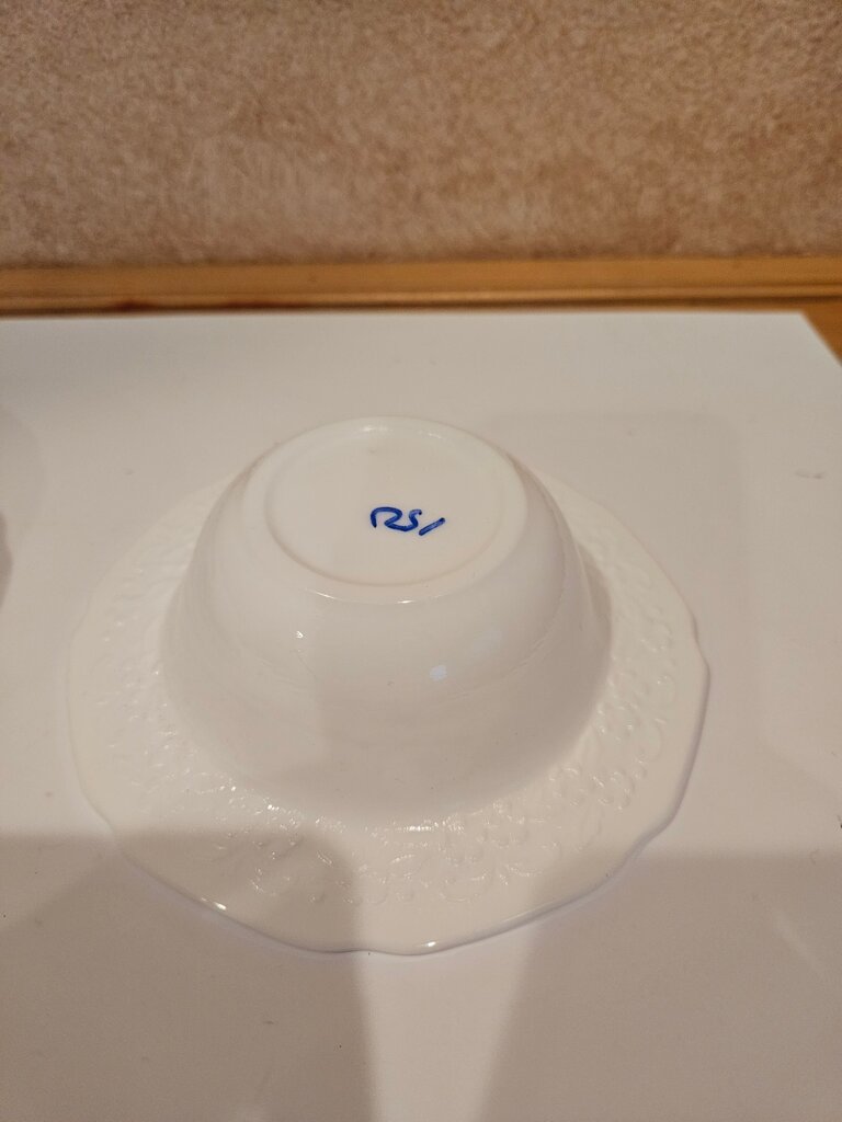 Vintage White Porcelain Bowl and Saucer Set