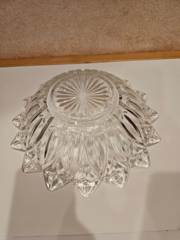 Vintage 1950s Federal Pressed Petal Flower Glass - Serving Bowl