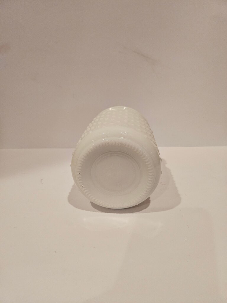 Vintage Milk Glass Hobnail Pattern Design Storage Jar