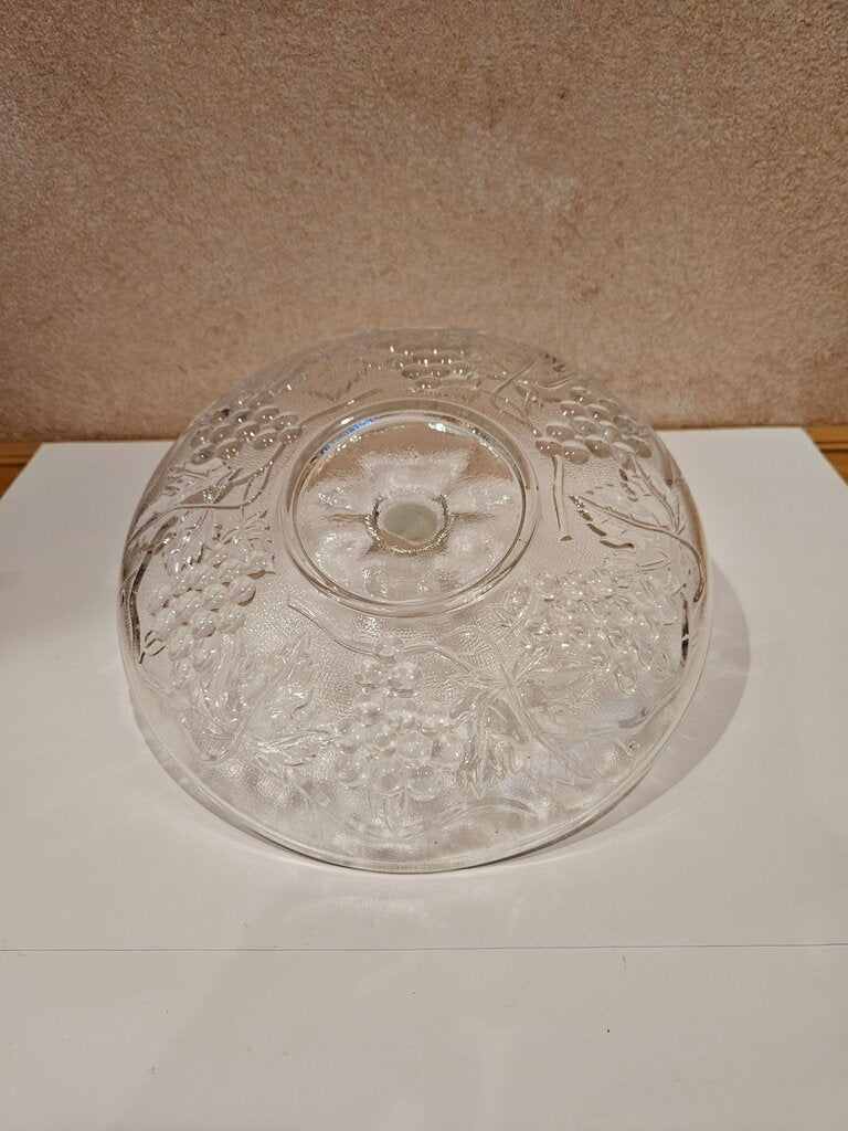 Vintage Glass Serving Dish with Grapevine Design