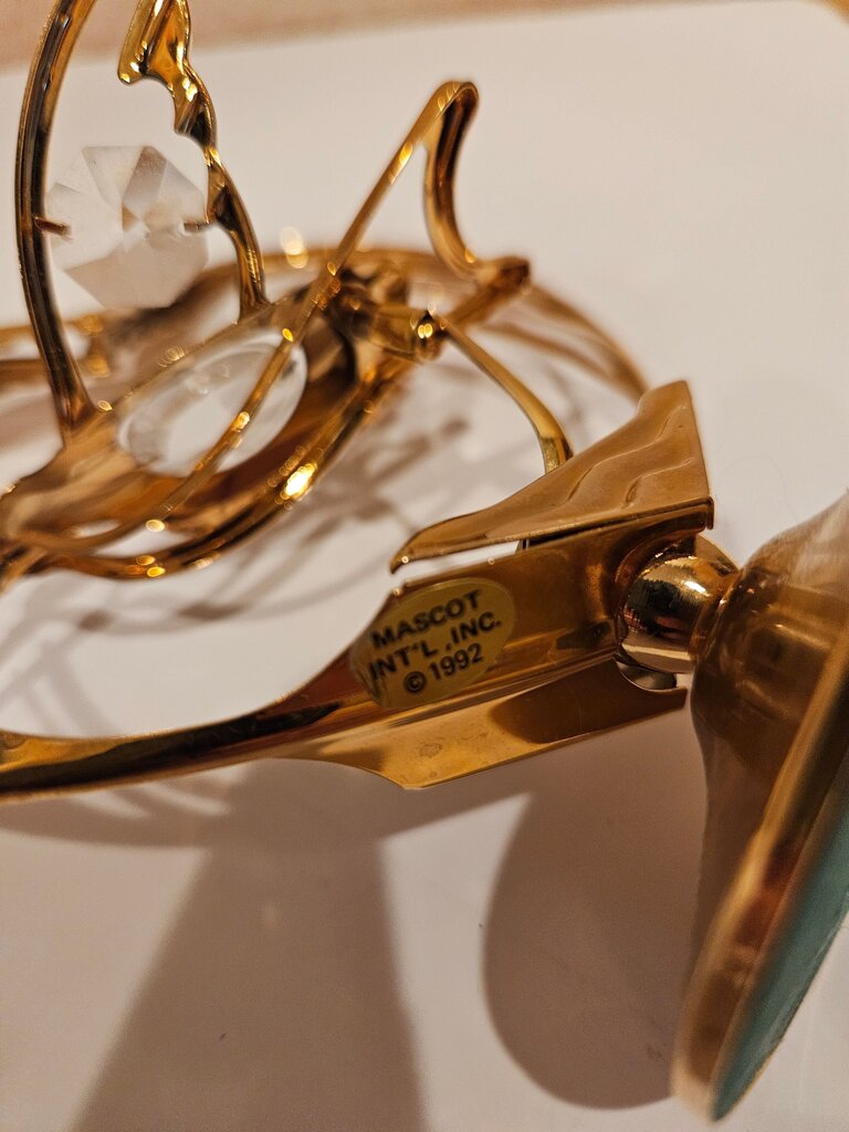 Vintage Gold Swan Figurine Set