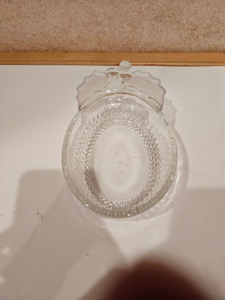 Vintage Glass Candy Dish with Lid