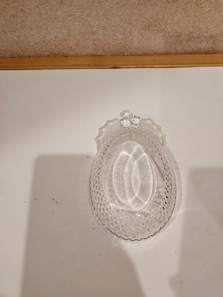 Vintage Glass Candy Dish with Lid
