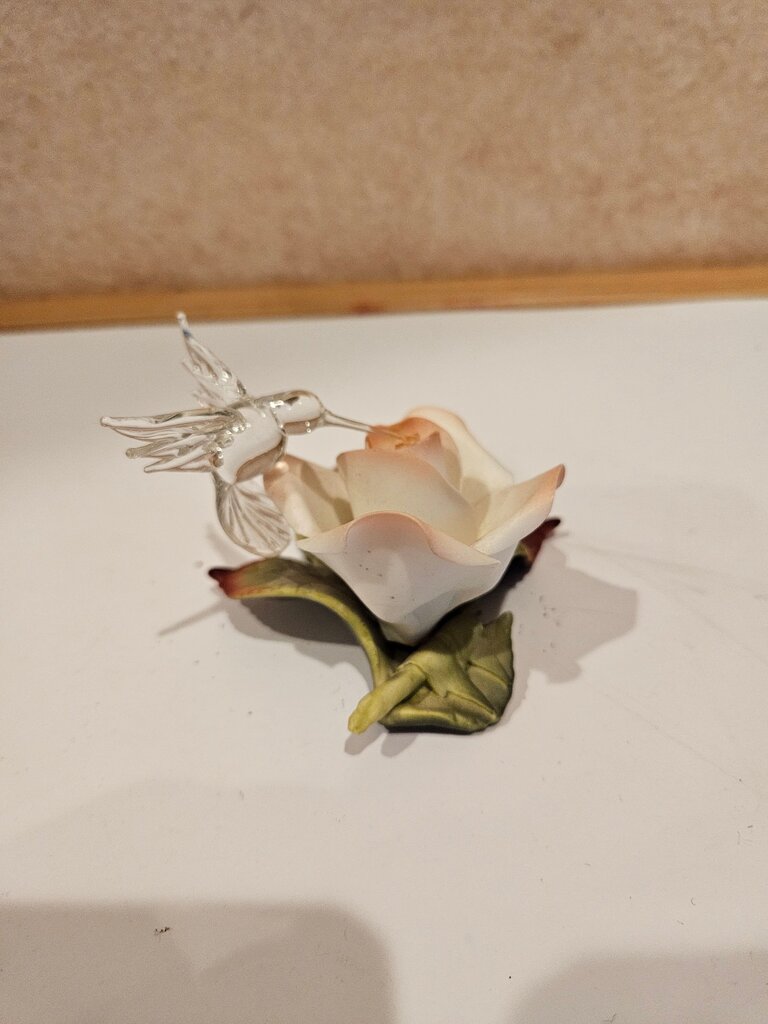 Hummingbird Flower Figurine