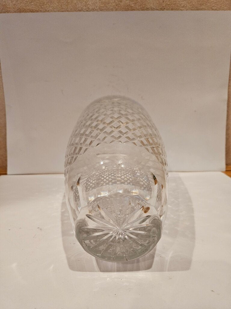 Vintage Heavy, Tall, Crystal Cut Glass Vase