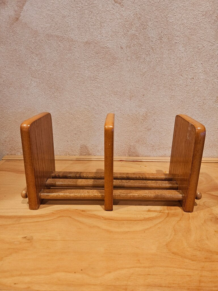 Vintage Real Wood Sliding, Adjustable cd/Book Rack