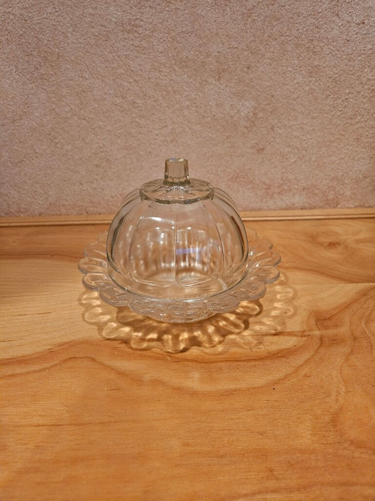 Glass Pumpkin Candy Dish with Lid