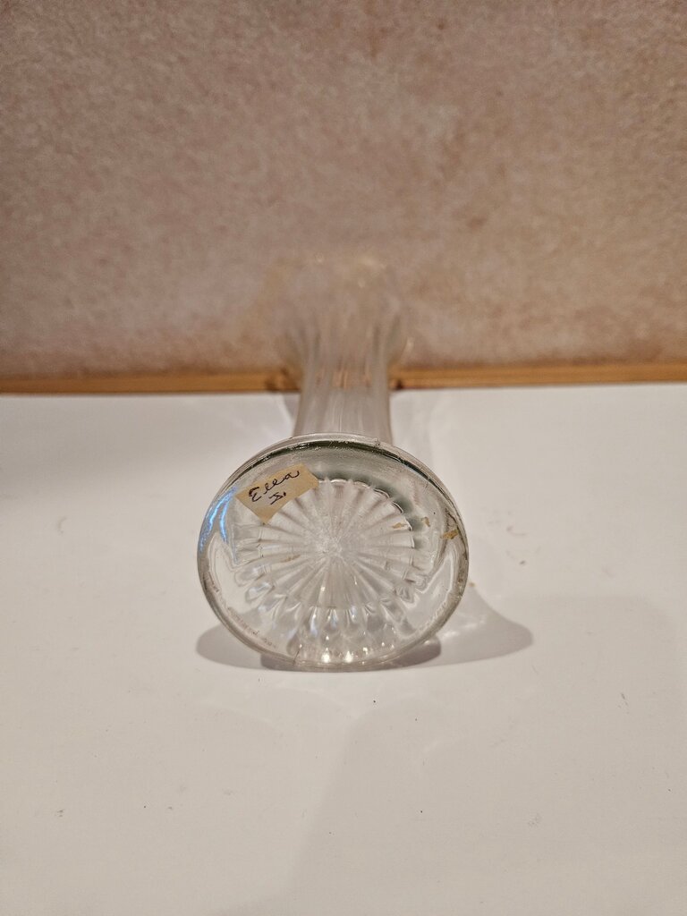 Vintage Tall Bud Vase with Fluted Opening and Tapered Bottom