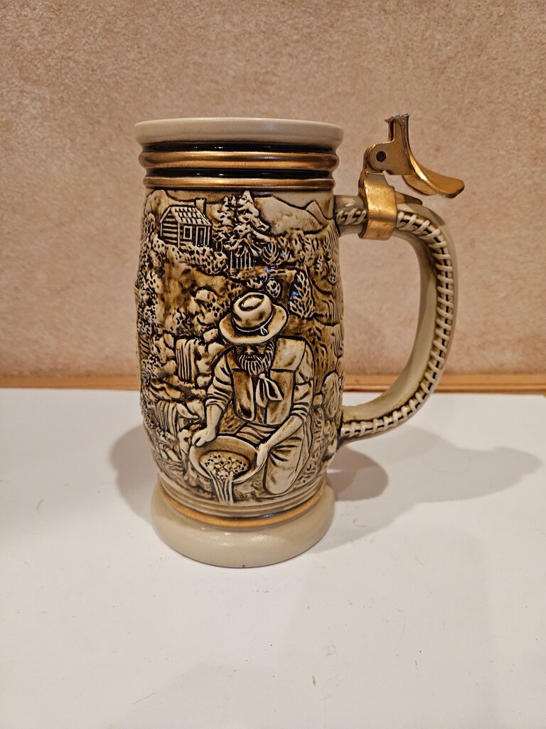 Avon Avon Beer Stein AS IS MISSING Hinged Lid - The Gold Rush Stein