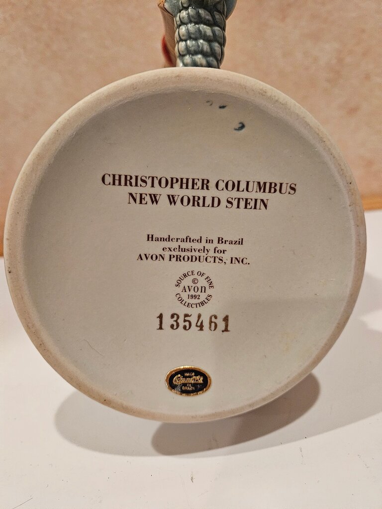 Vintage 1992 Avon Lidded Beer Stein Christopher Columbus New World