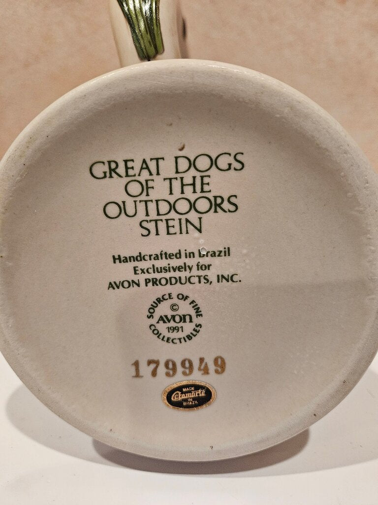 1991 Great Dogs of the Outdoors Beer Stein by Avon Made in Brazil No 272017