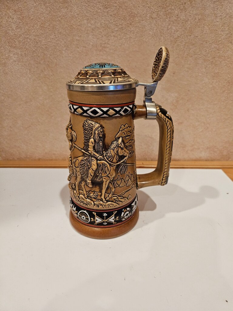 Vintage Avon beer stein, Indians of the American Frontier