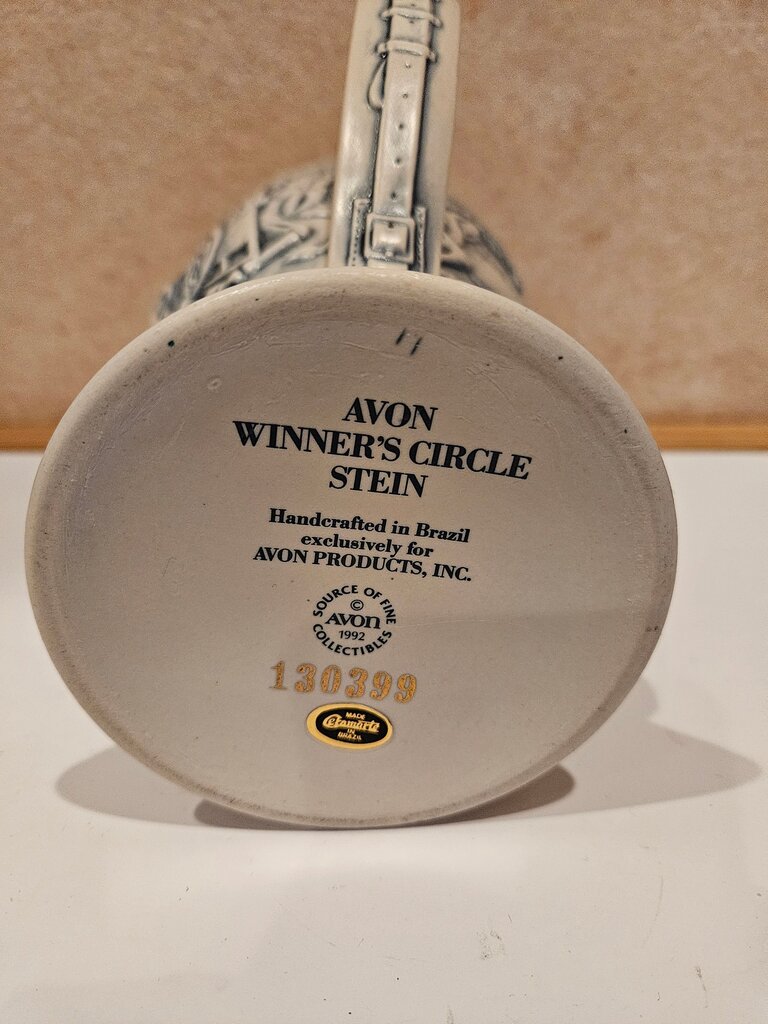 Avon 1992 Winners Circle Beer Stein Handcrafted in Brazil