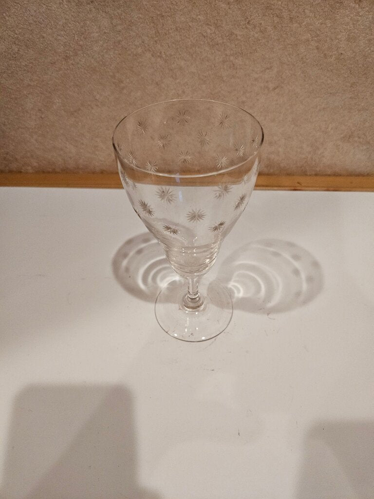 Vintage Clear Pear shaped Glass Goblet