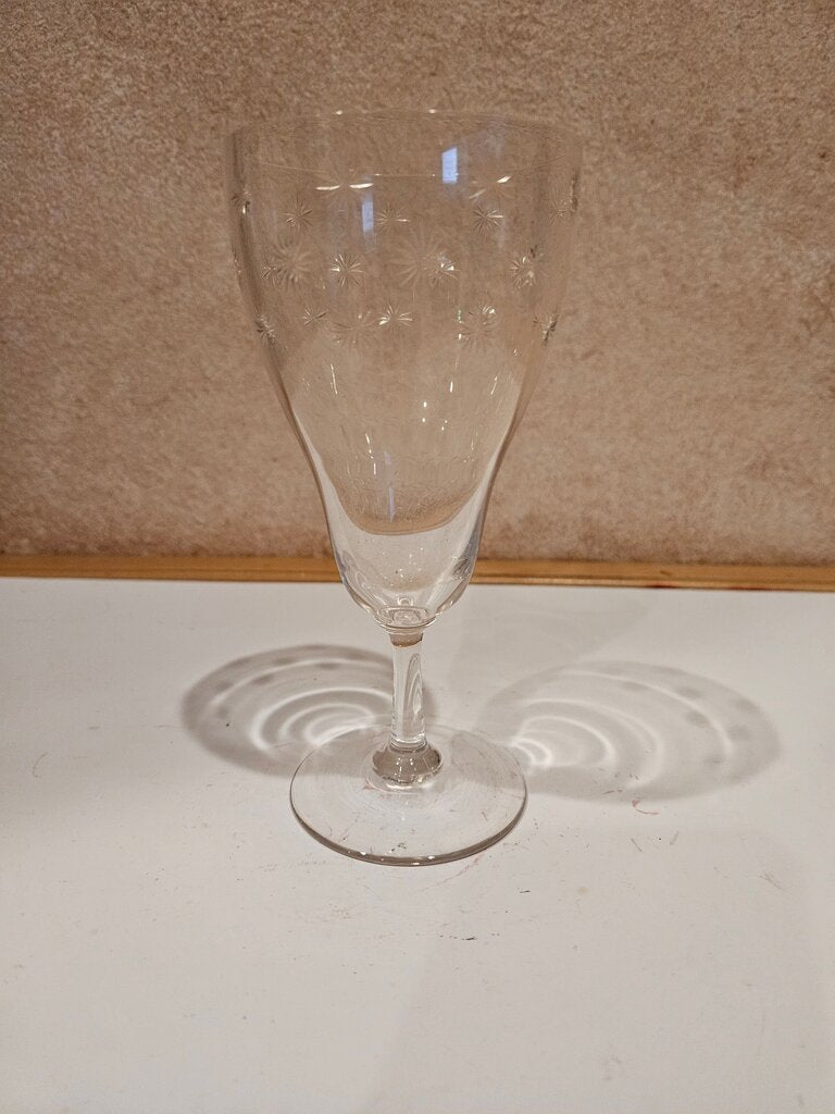 Vintage Clear Pear shaped Glass Goblet