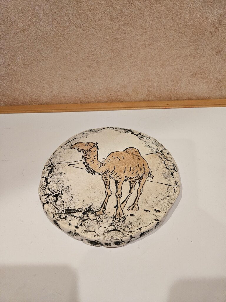 Decorative Shapes of Clay Plaque by Stan Langtwait Camel Made With Mt. St. Helens' Ashes