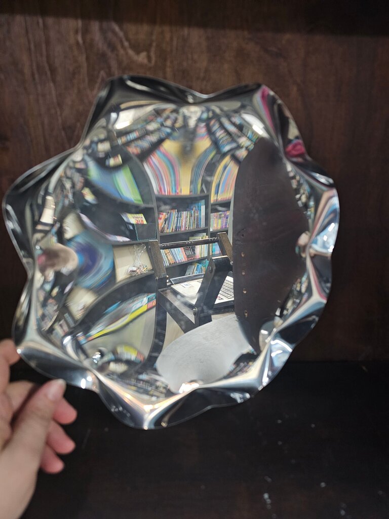Decorative medium Silver Color Metal Dish AS IS