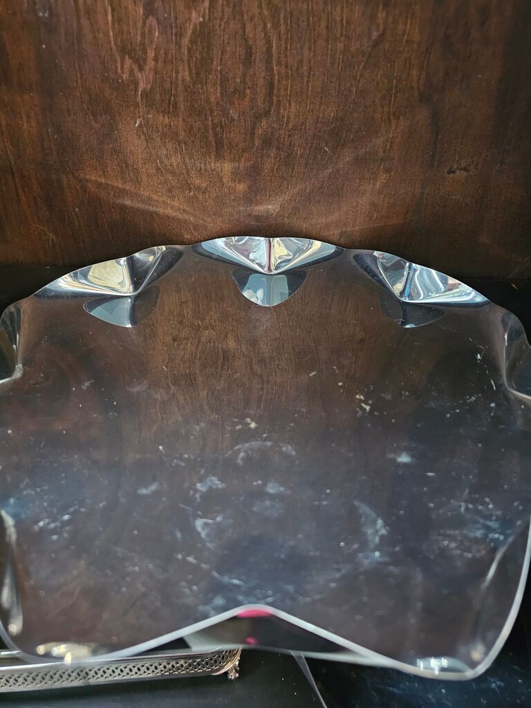 Decorative large Silver Color Serving Tray