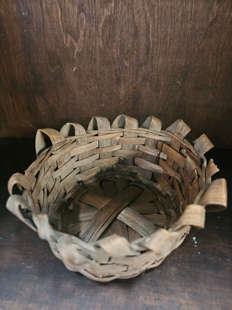 Small Split Cane Basket Natural Fiber AS IS