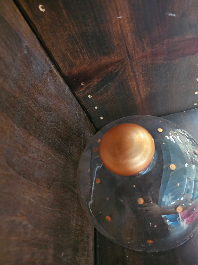 Glass Cloche with Copper Dot Design/display glass/cover glass cookies cakes candies